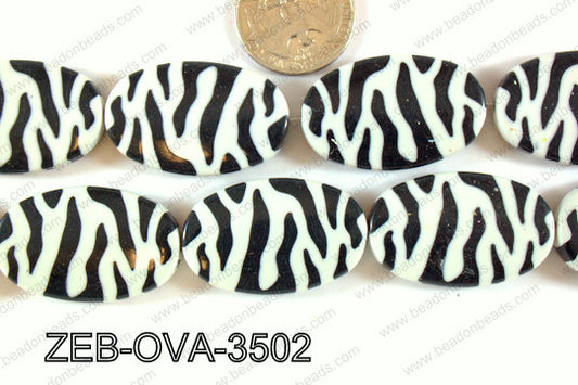 Zebra Bead Oval 22x35mm ZEB-OVA-3502