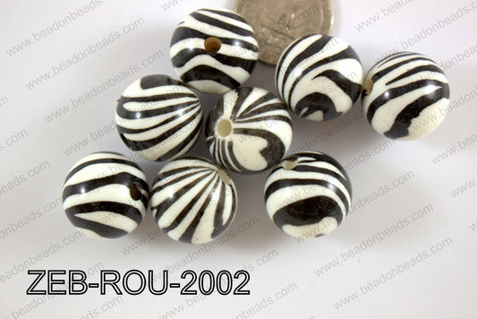 Zebra Bead Round 20mm ZEB-ROU-2002