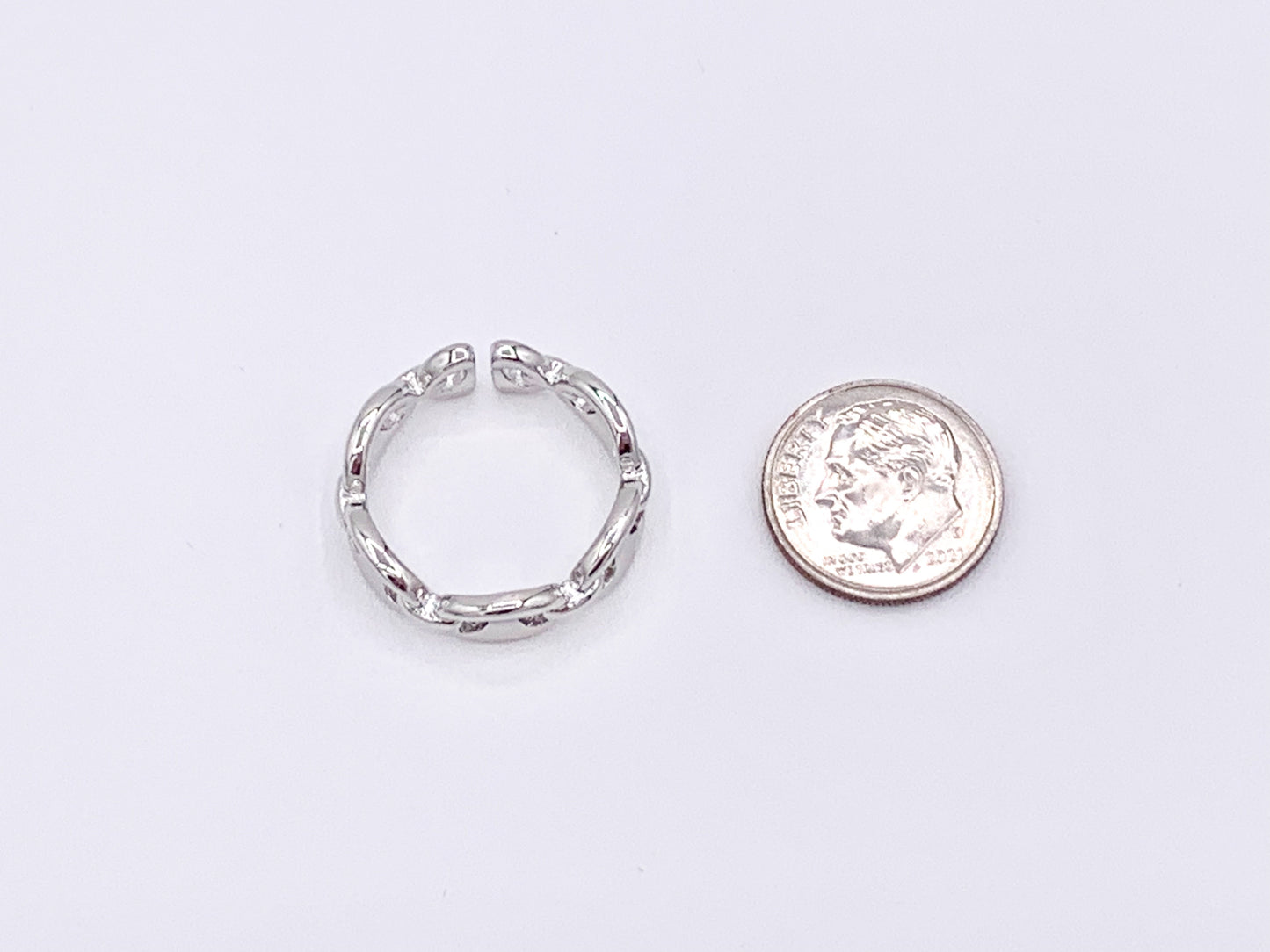 18K Real Gold/Platinum Plated Copper Button Coffee Bean Pig Nose Adjustable Ring 5 pcs