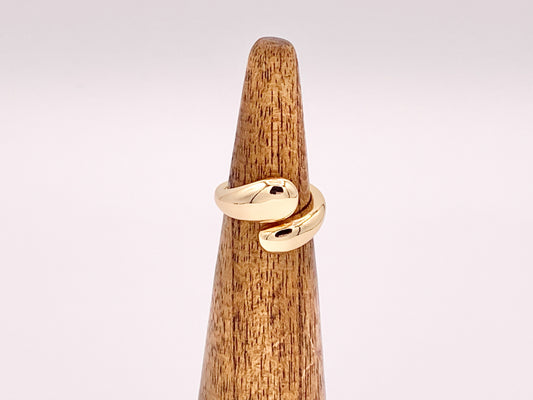 18K Gold Plated Simple Bypass Ring 5pcs