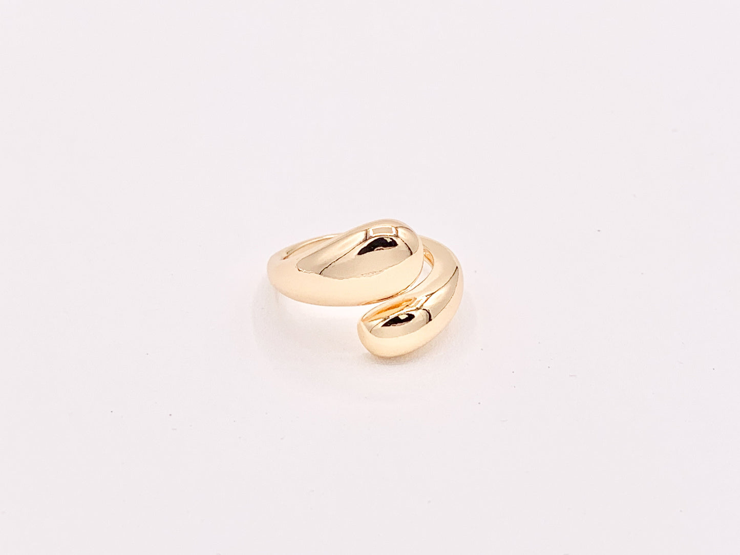 18K Gold Plated Simple Bypass Ring 5pcs