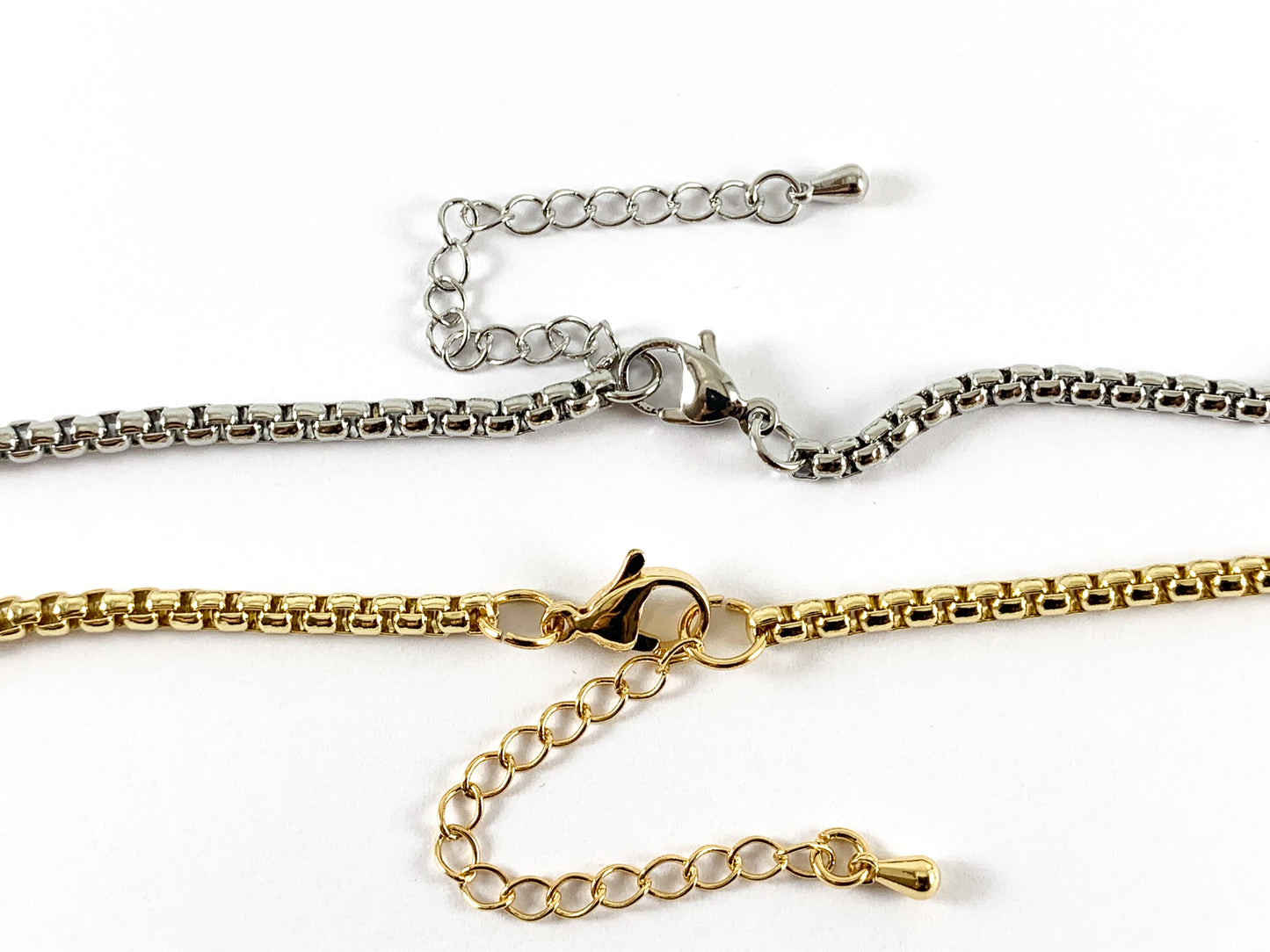 Delicate 18K Gold/Platinum Plated Dainty Minimalist Box Chain Necklace