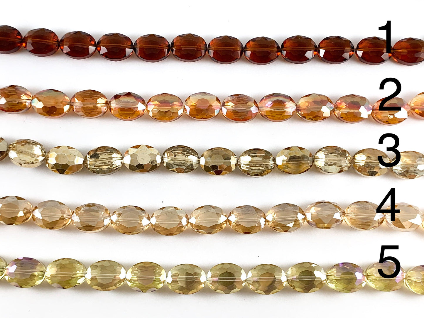Faceted Shiny 12x16mm Dyed Glass Oval Crystal Strands
