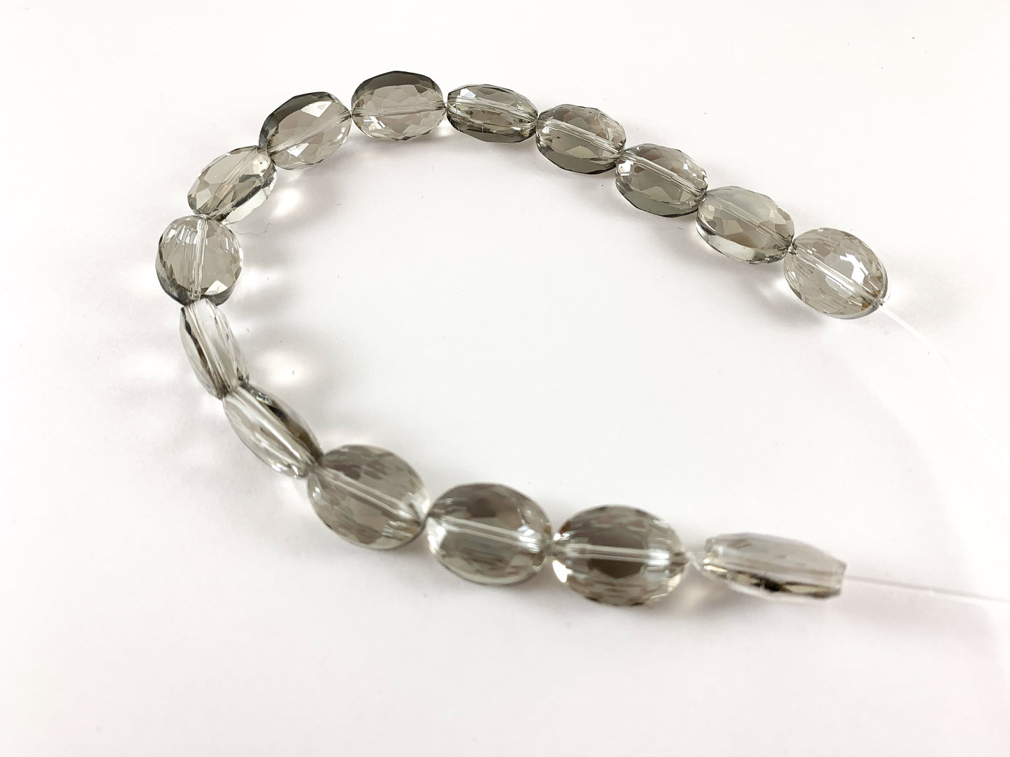 Faceted Shiny 12x16mm Dyed Glass Oval Crystal Strands