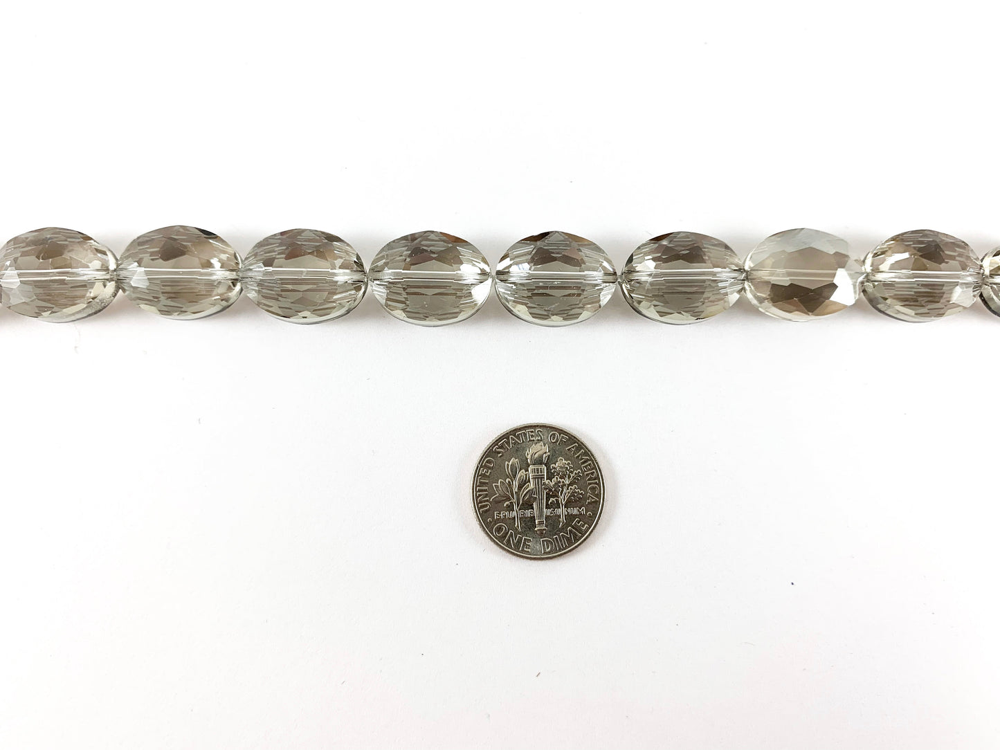 Faceted Shiny 12x16mm Dyed Glass Oval Crystal Strands
