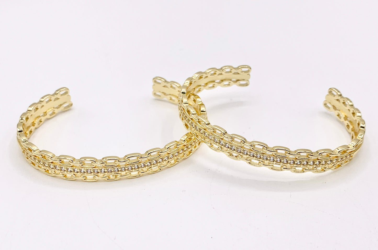 Triple Layered Twist Bracelet Cuffs in Real Gold 18K Plated Copper 1 pc