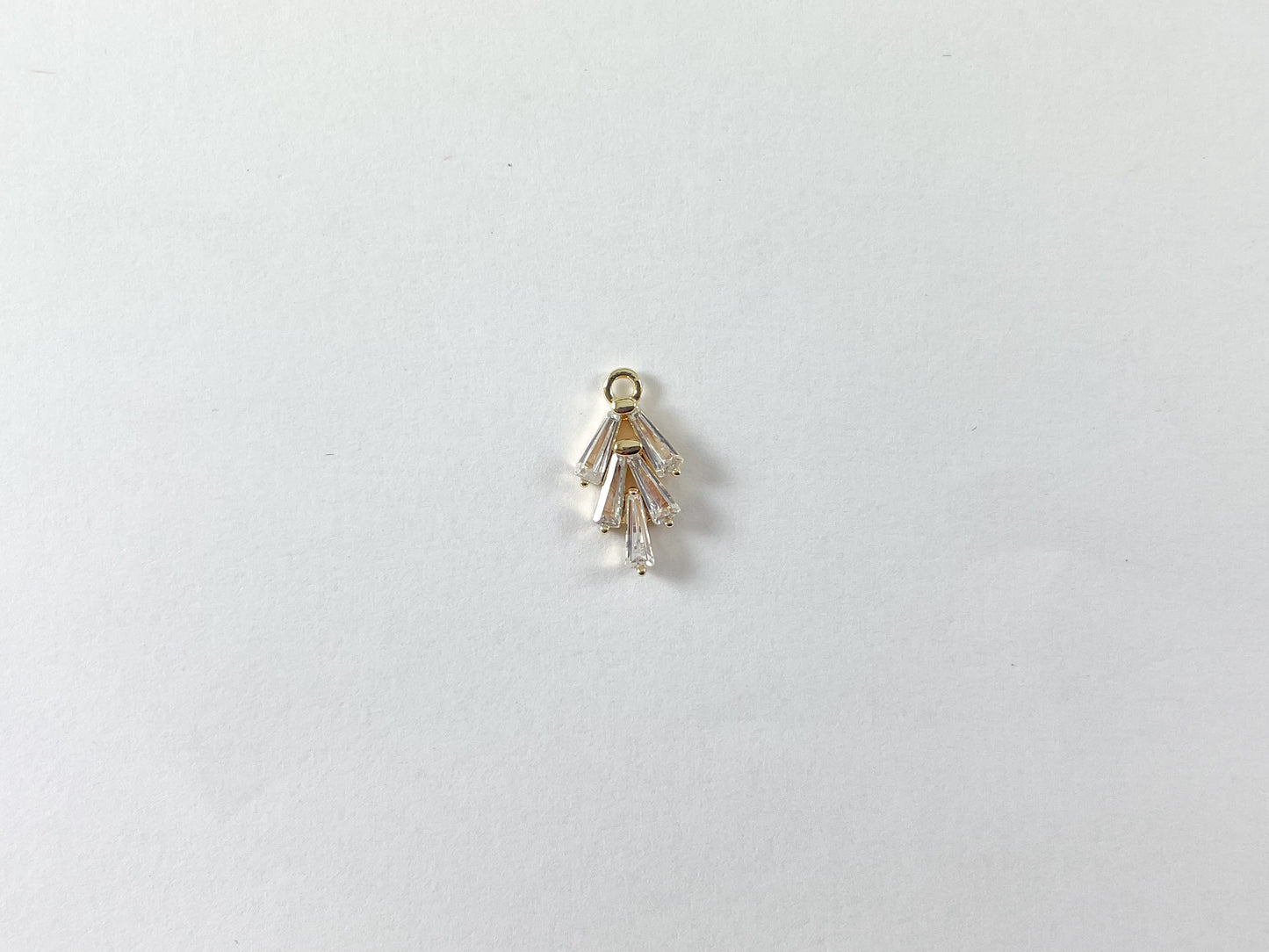 Leaf Cluster CZ Pave charms in 18K Gold Plating 8pcs