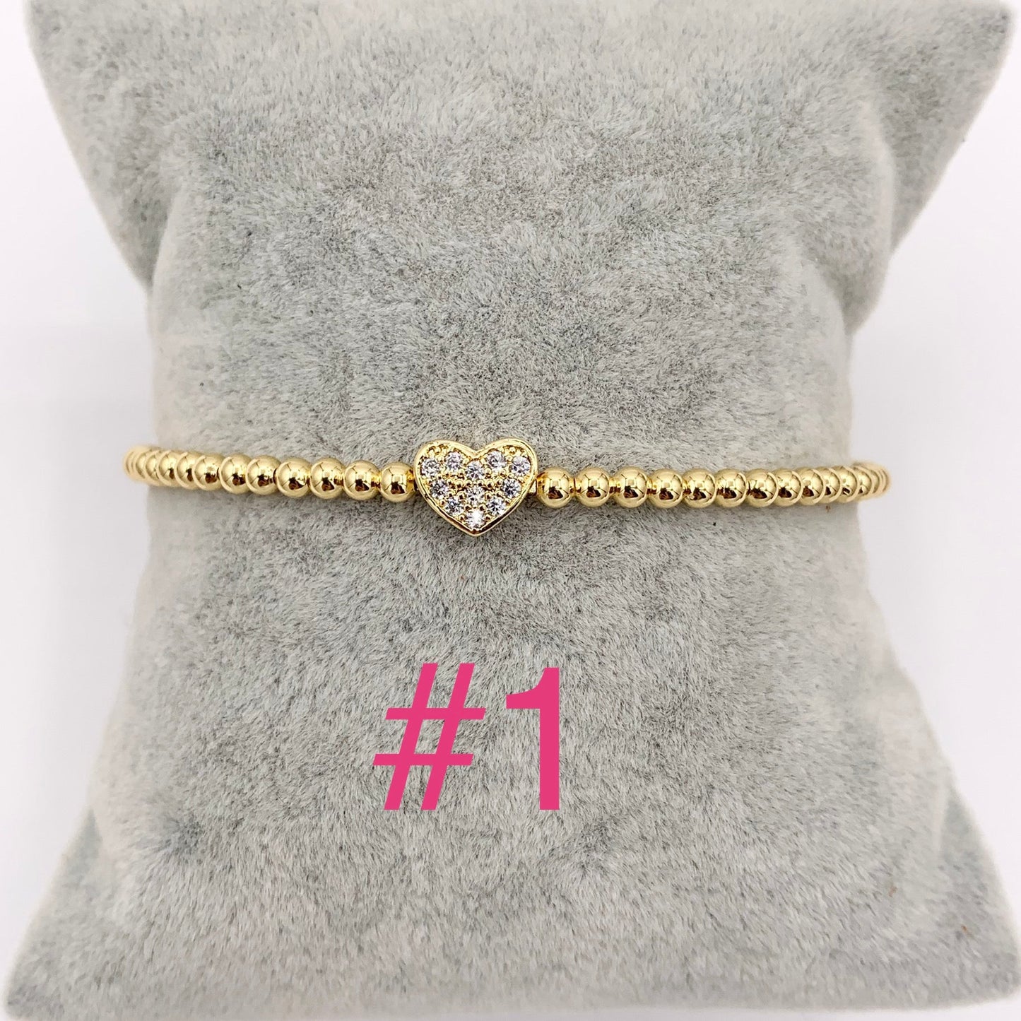 Dainty Stretch Flexible Beaded Rhinestone Bracelet Cuffs in Real Gold 18K Plated Copper 1 pcs