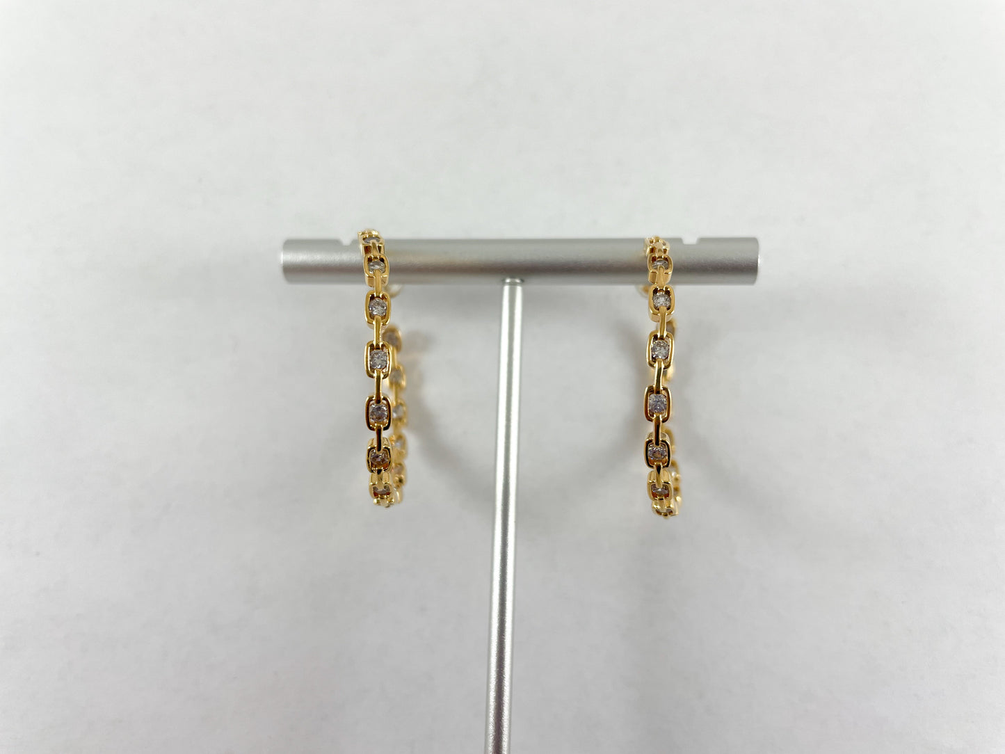 18K Gold and Platinum Plated Dainty Cubic Zirconia Earring Hoop Over Copper 3pairs