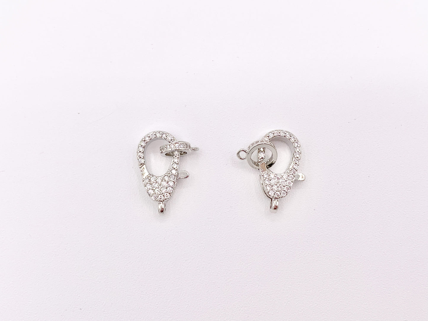 Real Gold/Platinum Plated All Over CZ Pave Luxury Lobster Clasps Over Brass