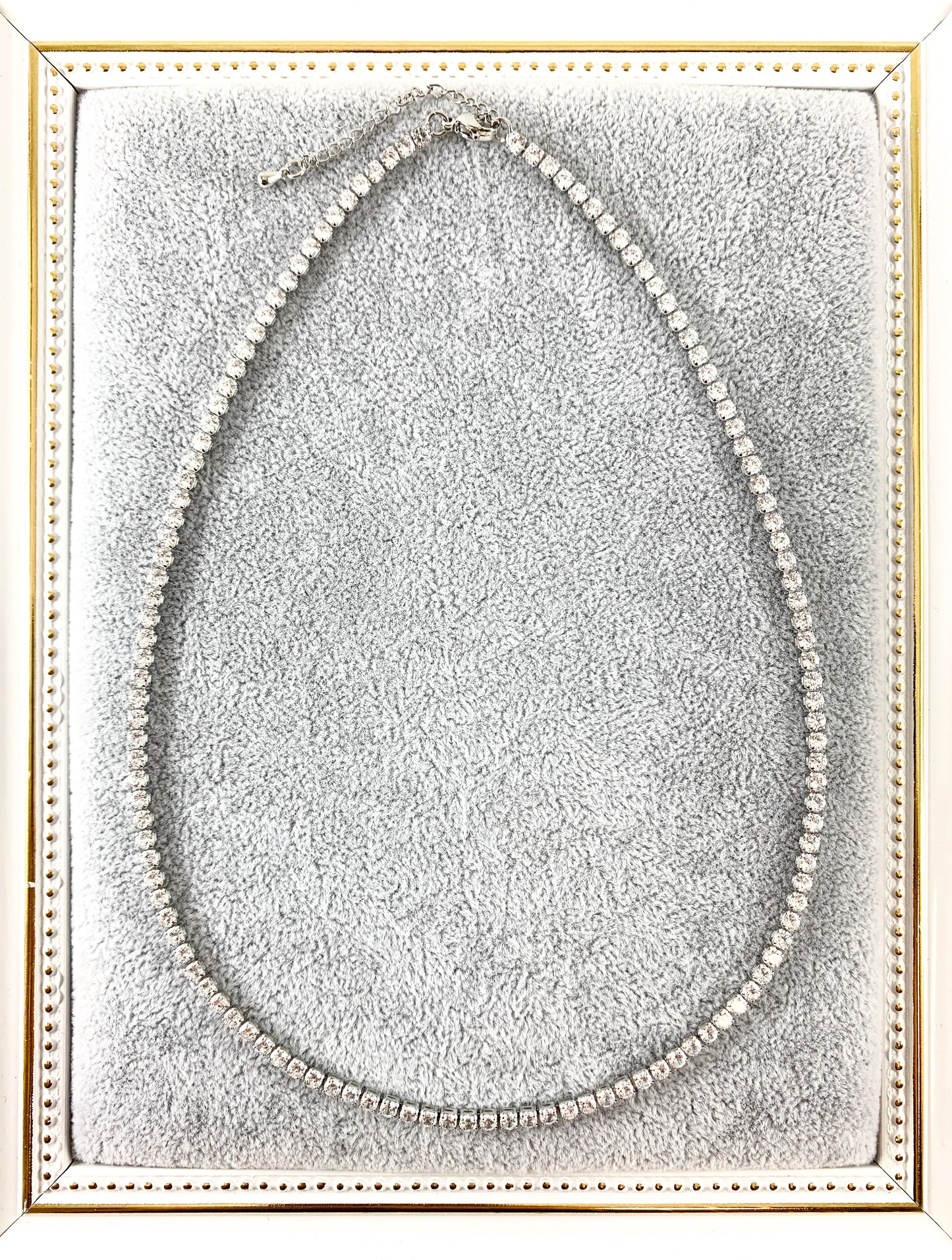 Delicate 18K Gold/Platinum Plated Dainty Minimalist Fancy Rhinestone Cup Chain Necklace 5pcs