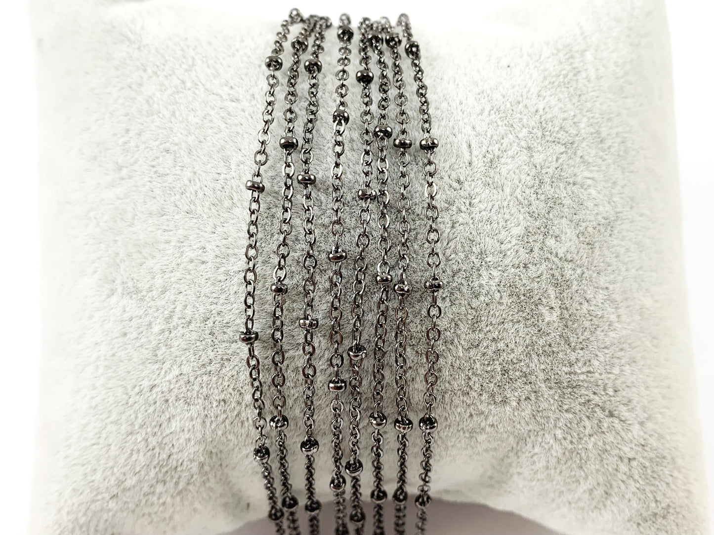 Dainty Nugget Satellite Chain in Gunmetal, Silver, Bronze, Gold