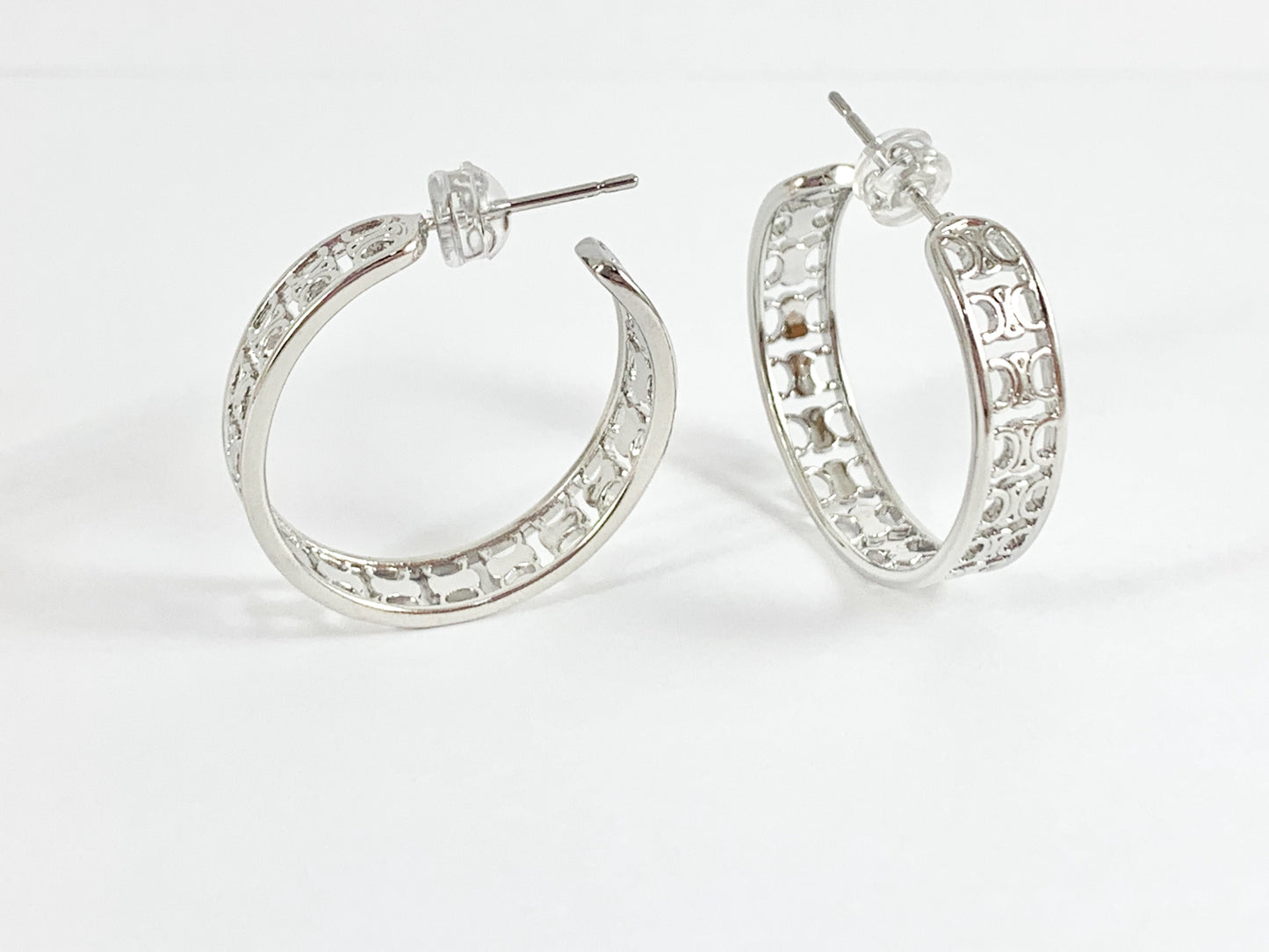 Designed Earring Hoops in 18K Gold/Silver Plated Copper 3 pairs