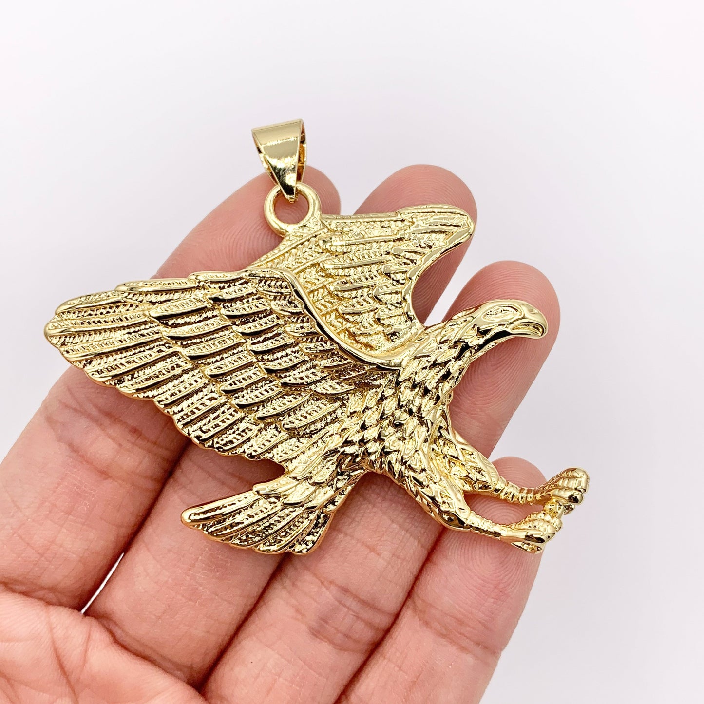 Large American Bald Eagle Pendant in 18K Gold or Silver plated over Copper 3 pcs