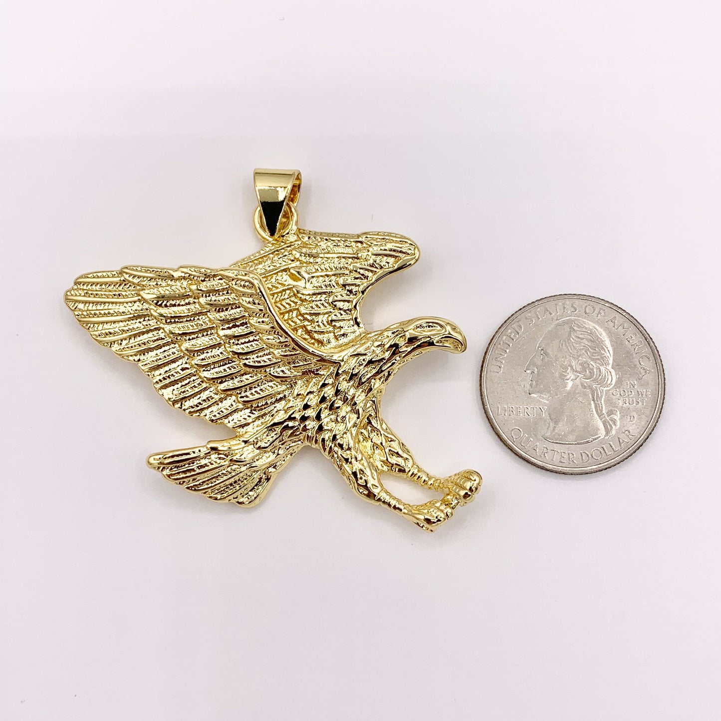 Large American Bald Eagle Pendant in 18K Gold or Silver plated over Copper 3 pcs