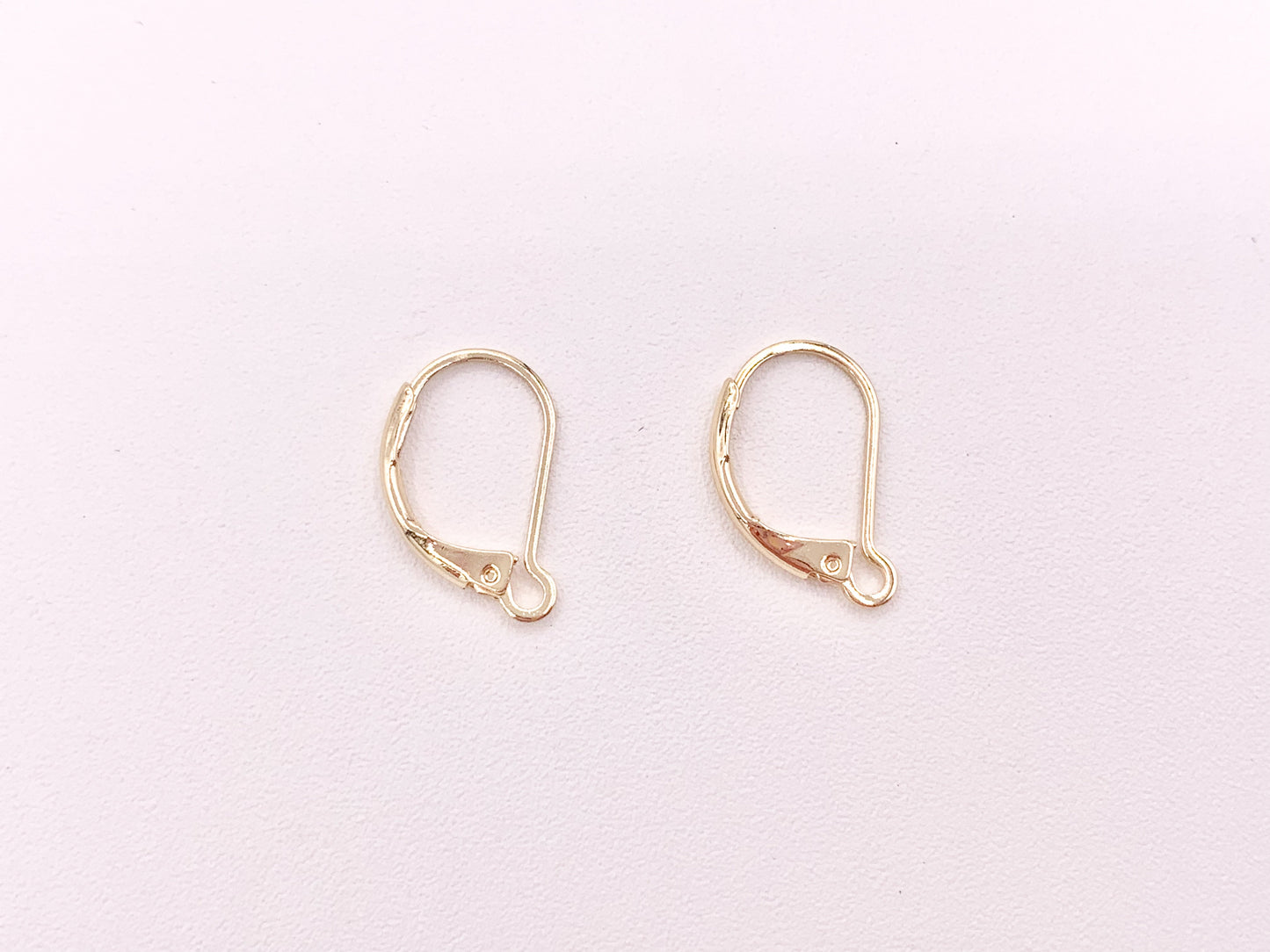 Real Gold or Silver 18K Plated Copper Earring Lever Backs with Opening Loop Component 50 pcs