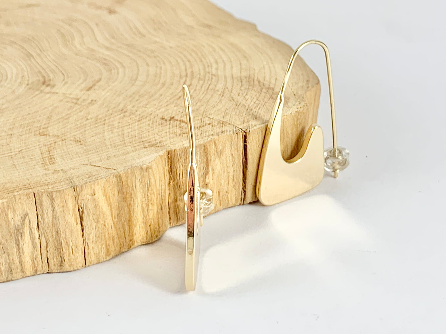 Minimalist Geometric Unique Gold Earrings in 18K Gold Plated Copper 3 pairs
