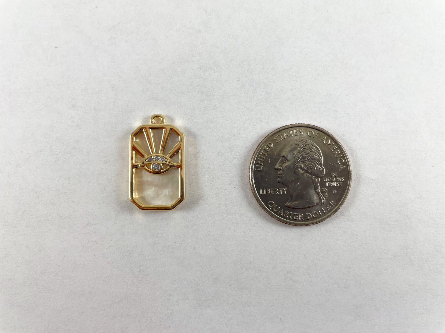 18K Gold Plated Abalone Malachite White Lip Shell Magnesite Rectangle Tag Pendant Over Copper 6pcs
