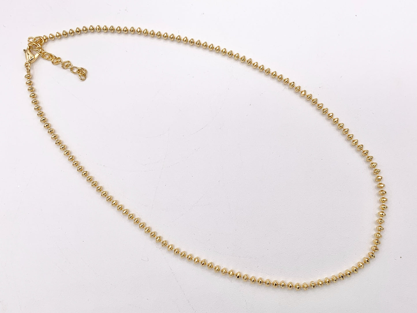 Delicate 18K Gold Plated Hematite Tiny Rondelle 3mm Finished Necklace 1pc