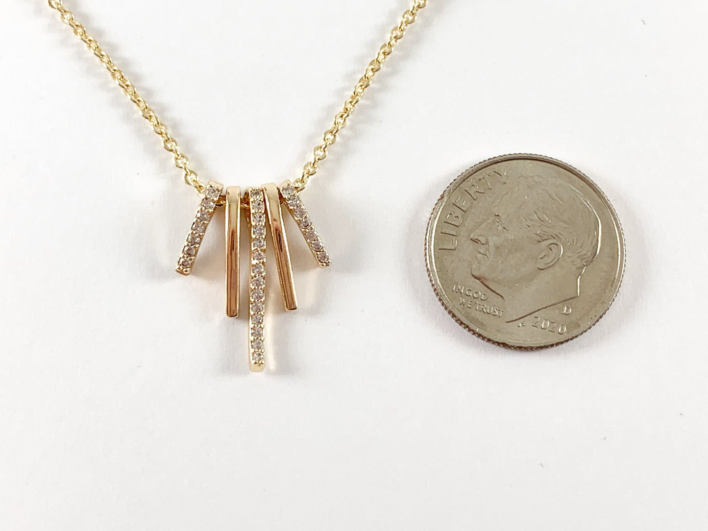 Real Gold/Silver Plated 18K Bar Stick Charm/Pendant Over Copper ---Groups of 5 pcs.  *Necklace not included. 6 Groups