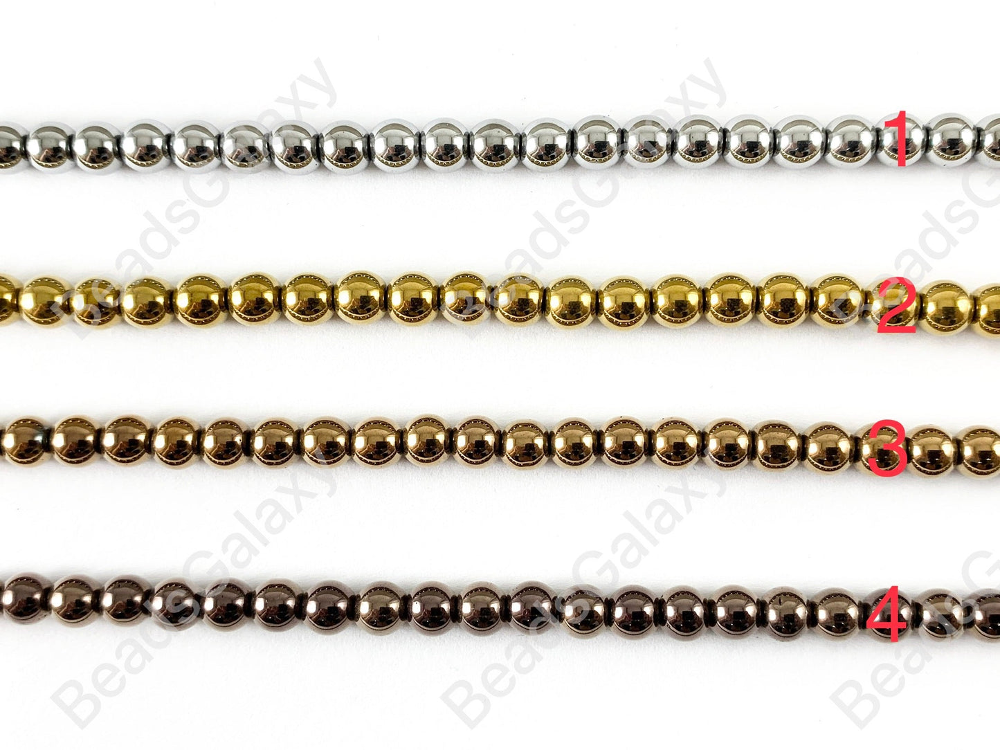 Smooth 6mm Natural Hematite Round Energy Beads Around 15"-16" Metallic Silver Gold Bronze Copper Gunmetal Black Multi Brown Green Blue