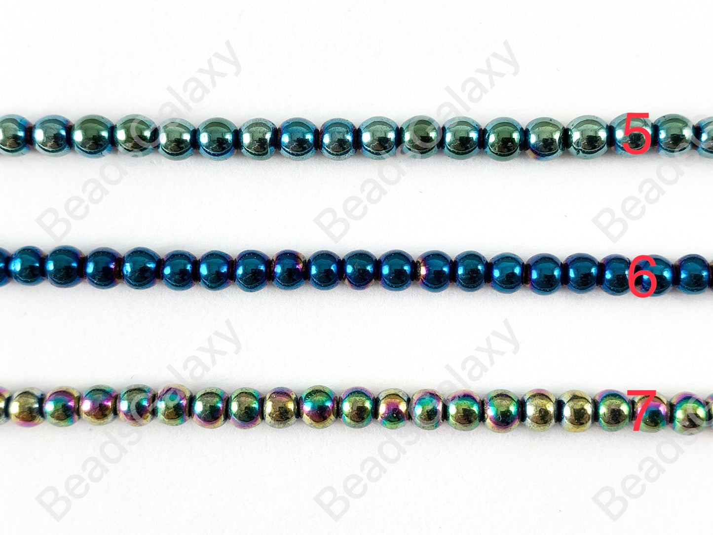 Smooth 4mm Natural Hematite Round Energy Beads Around 15"-16" Metallic Silver Gold Bronze Copper Gunmetal Black Multi Brown Green Blue