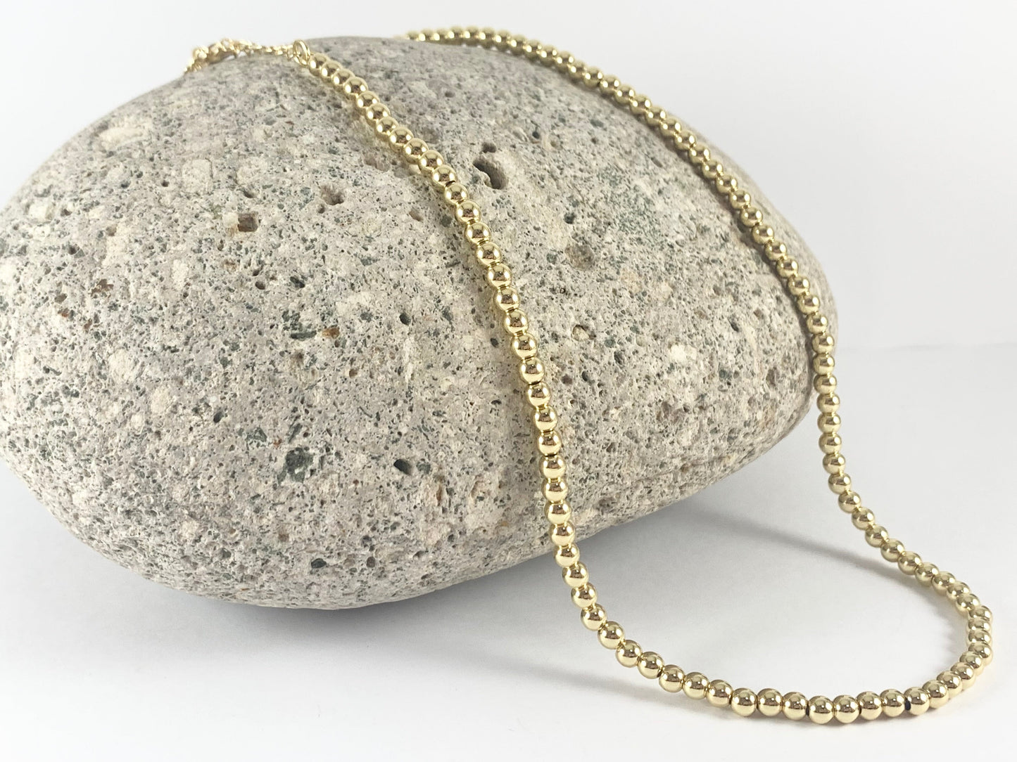 18K Gold Plated Hematite Finished Necklace 16" with extender 5 or 3 pcs