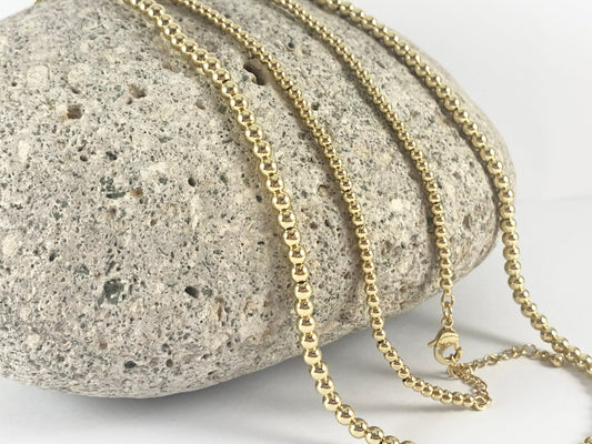 18K Gold Plated Hematite Finished Necklace 16" with extender 5 or 3 pcs