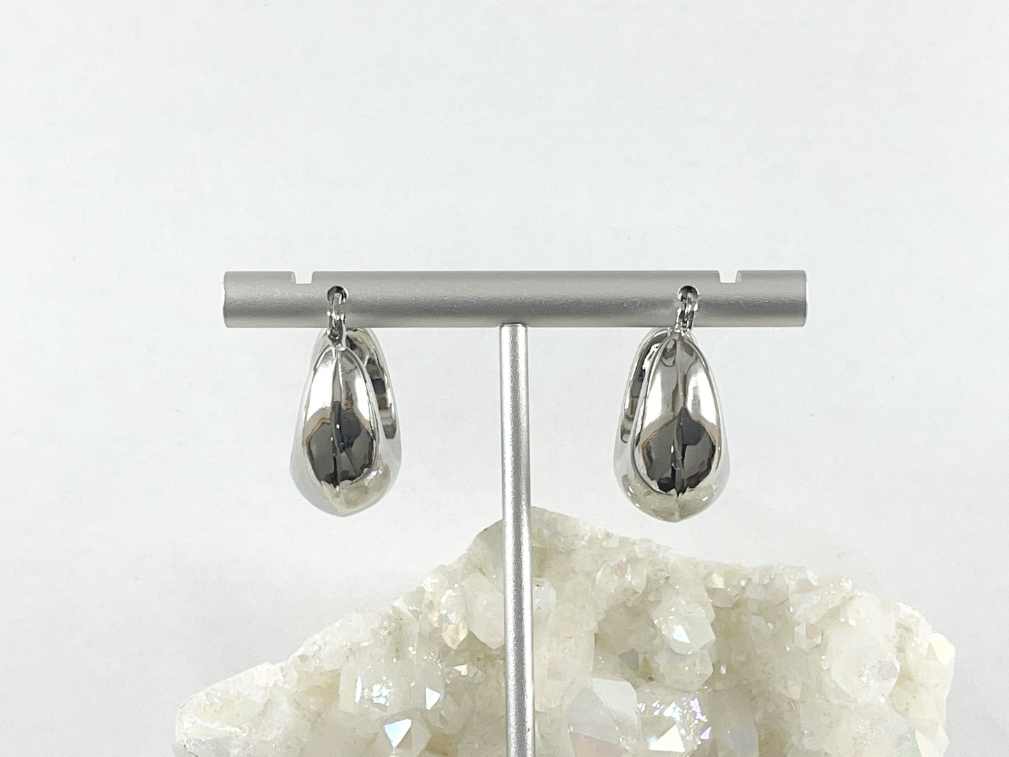 18K Gold or Platinum Plated Chunky Earring Huggies Hoops 3 pairs