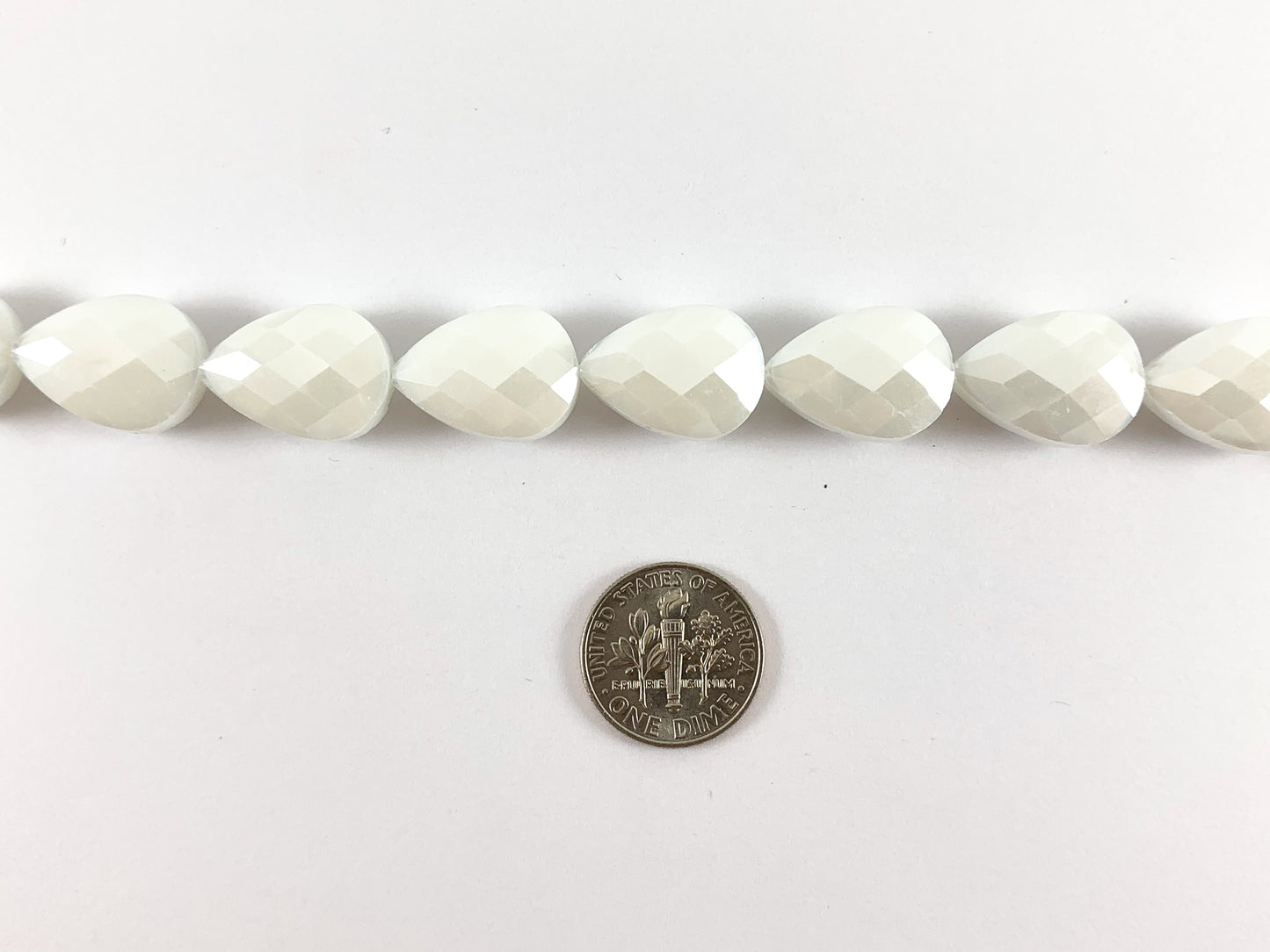 Faceted Shiny 13x18mm Dyed Jade Glass Teardrop Crystal Strands
