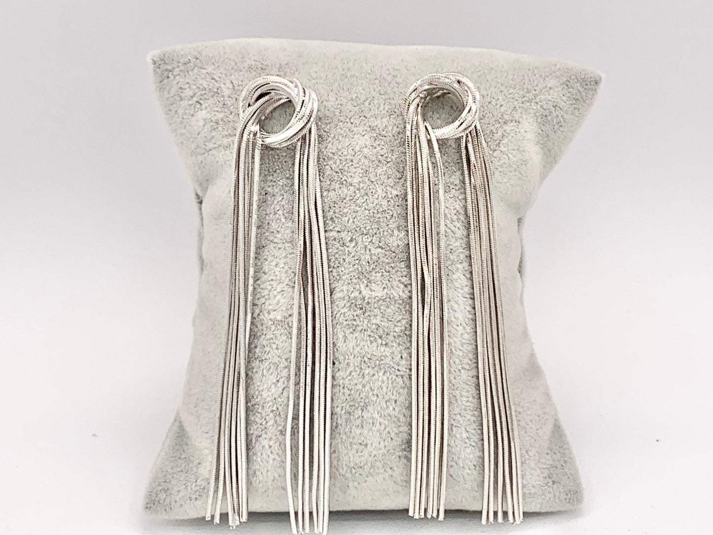 Glamorous but Simple - Fringe Knotted Tassel Earrings in 18K Gold or Silver Plated over Copper 1 pair