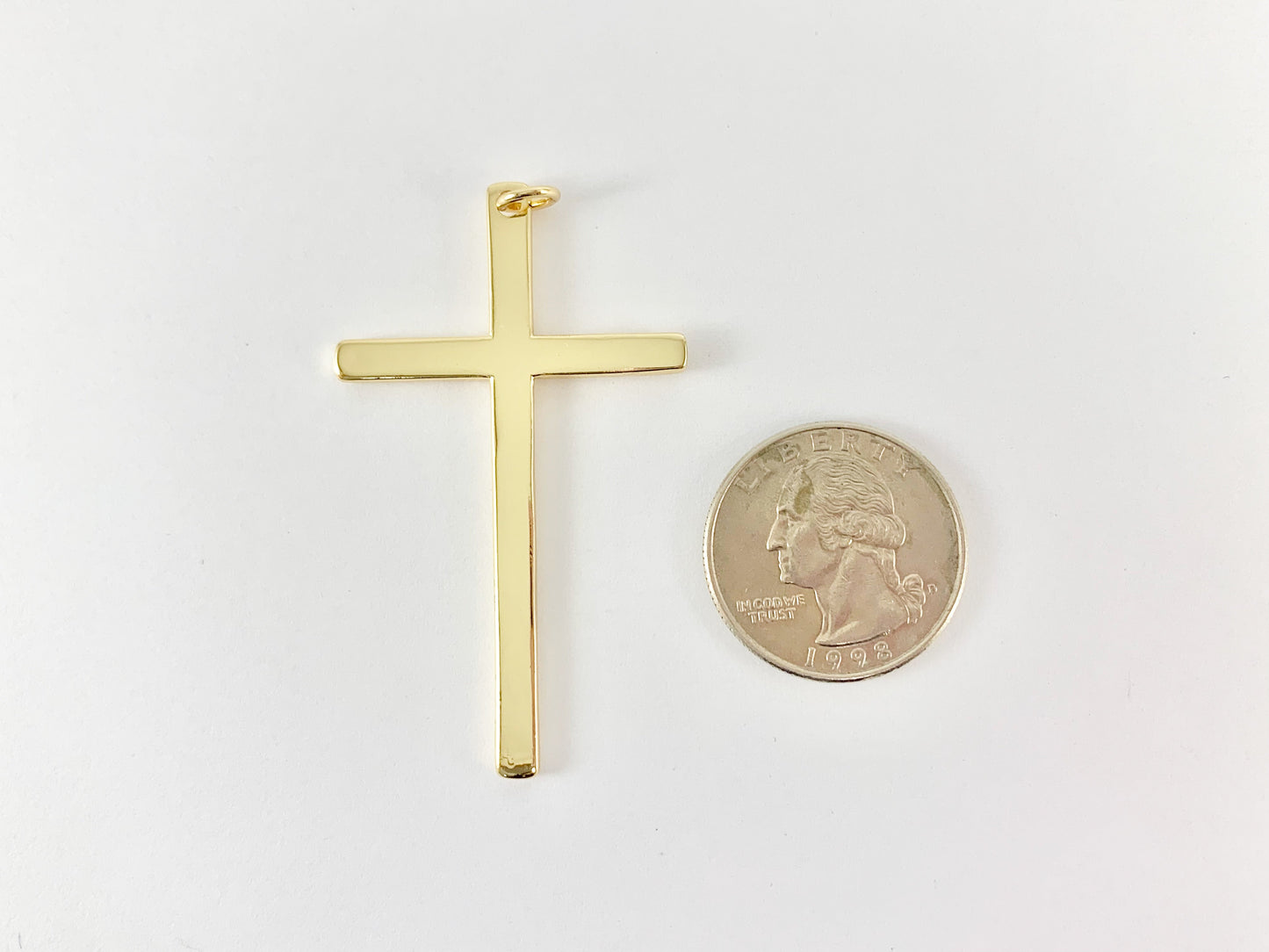 Large Plain Cross Pendant in 18K Gold or Silver Plated over Copper Cross 5 pcs