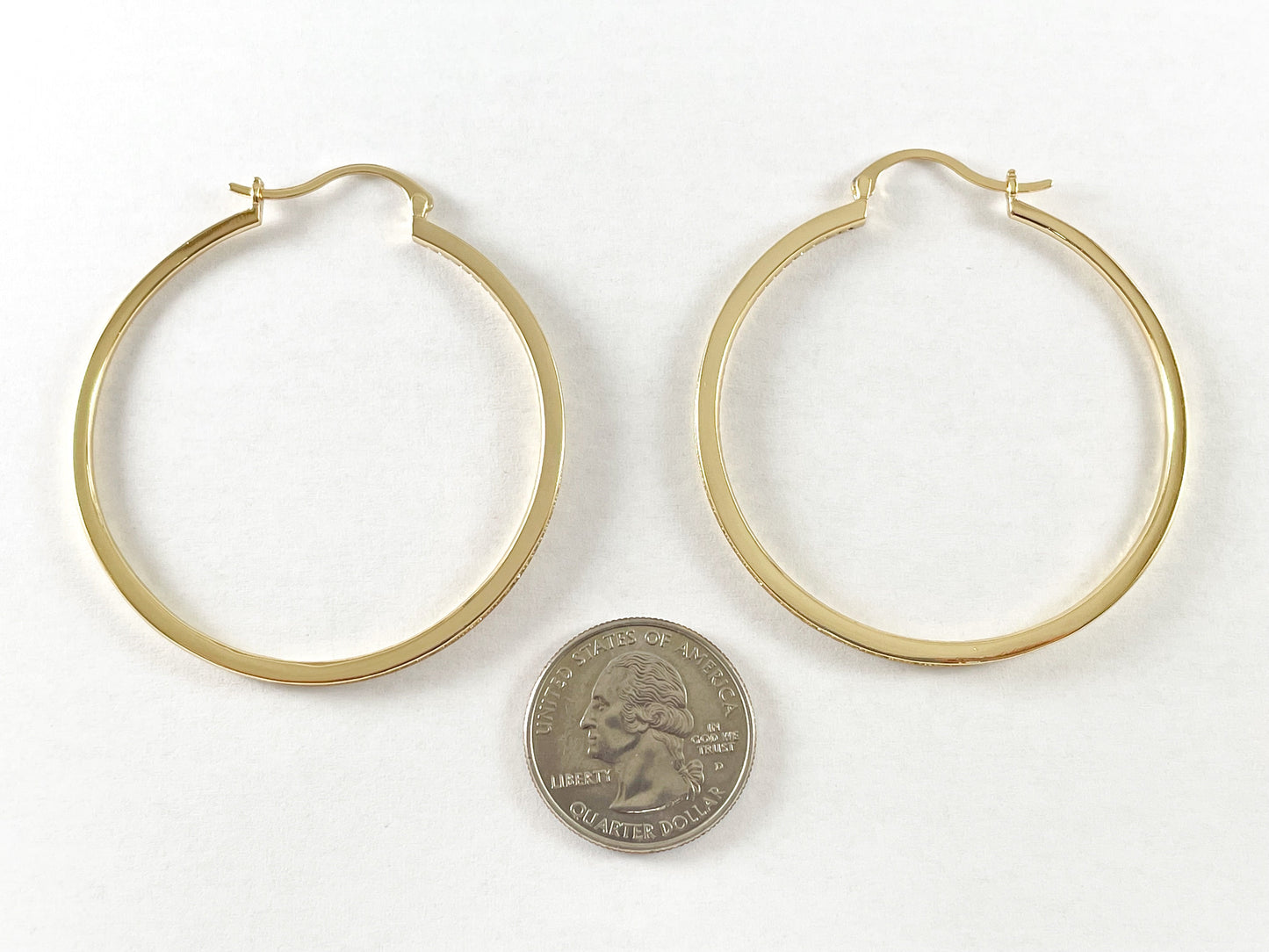 18K Gold/Silver Plated Dainty Micro CZ Pave Hoop Earrings