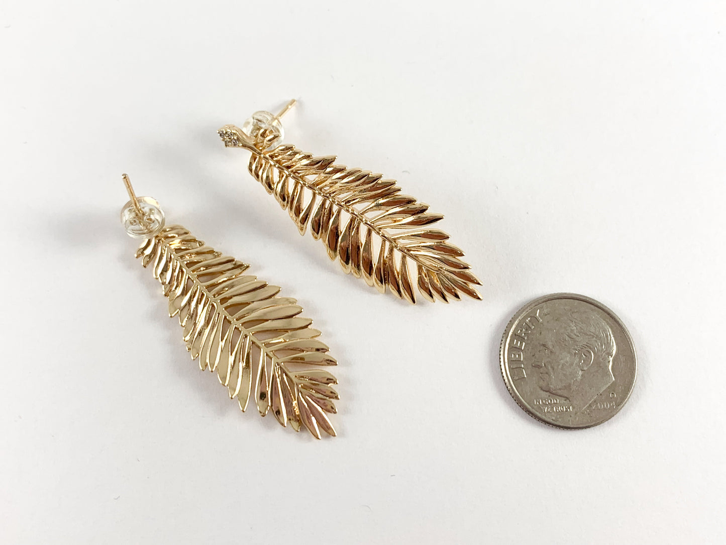 Fall Inspired Delicate Leaf Earrings with CZ Pave in 18k Gold or Silver Plating over Copper 3 pairs