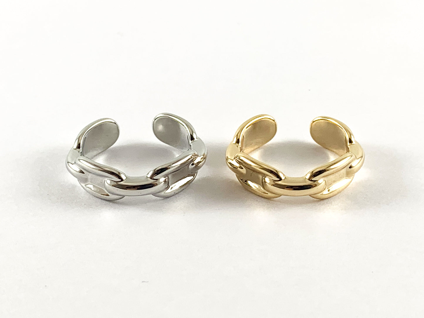 Real Gold 18K/Platinum Plated Copper Adjustable Ring 6pc