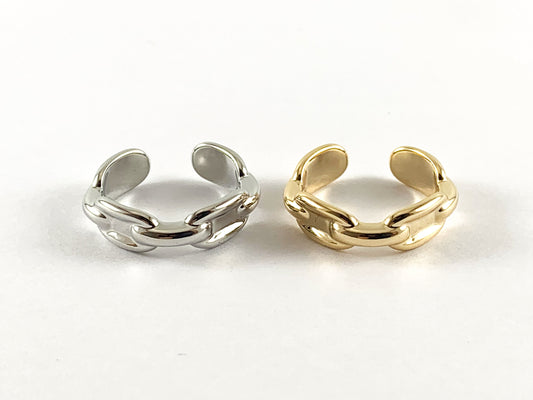 Real Gold 18K/Platinum Plated Copper Adjustable Ring 6pc