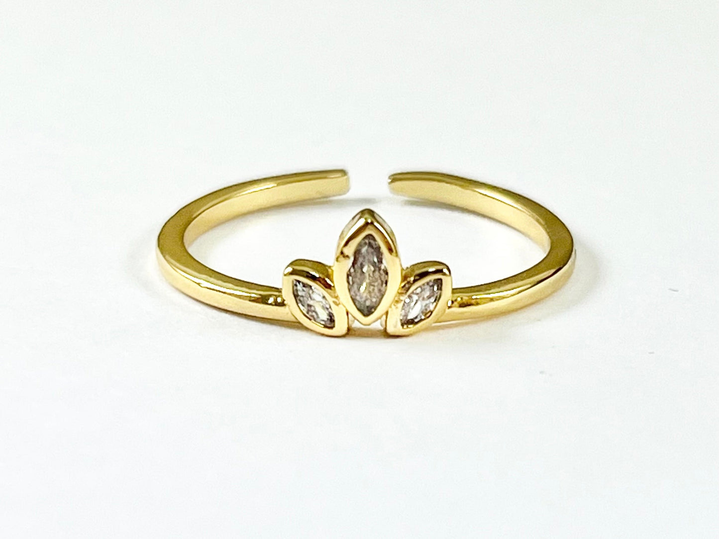 Dainty Cute Marquis Stackable Minimalist 18K Gold Plated Ring 5 pcs
