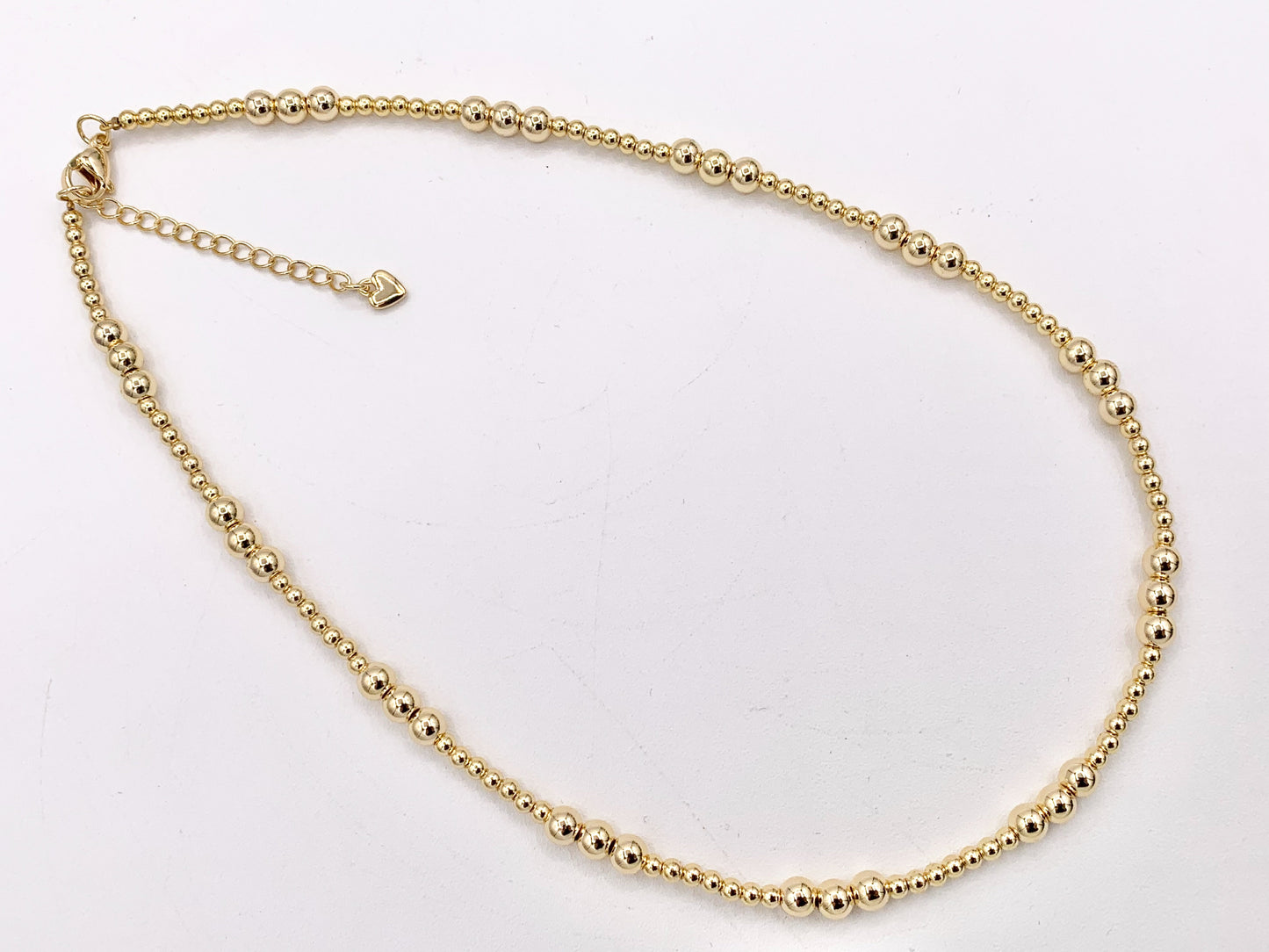 18K Gold Plated Hematite Round Mixed Beads Finished Necklace 1 piece