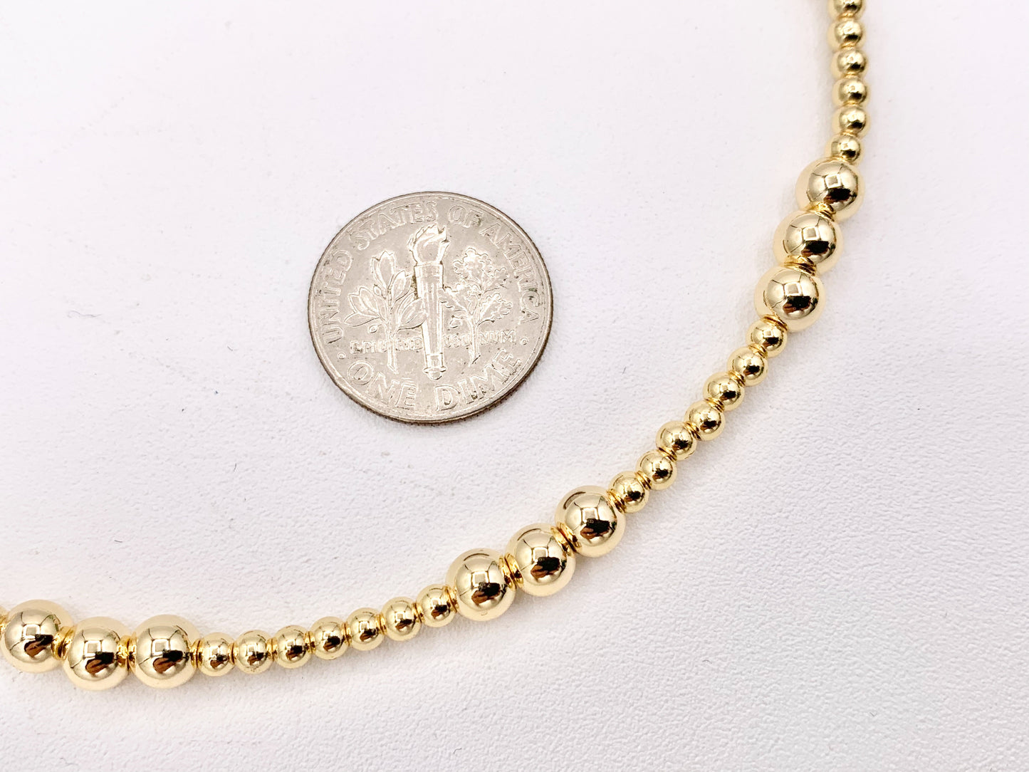 18K Gold Plated Hematite Round Mixed Beads Finished Necklace 1 piece