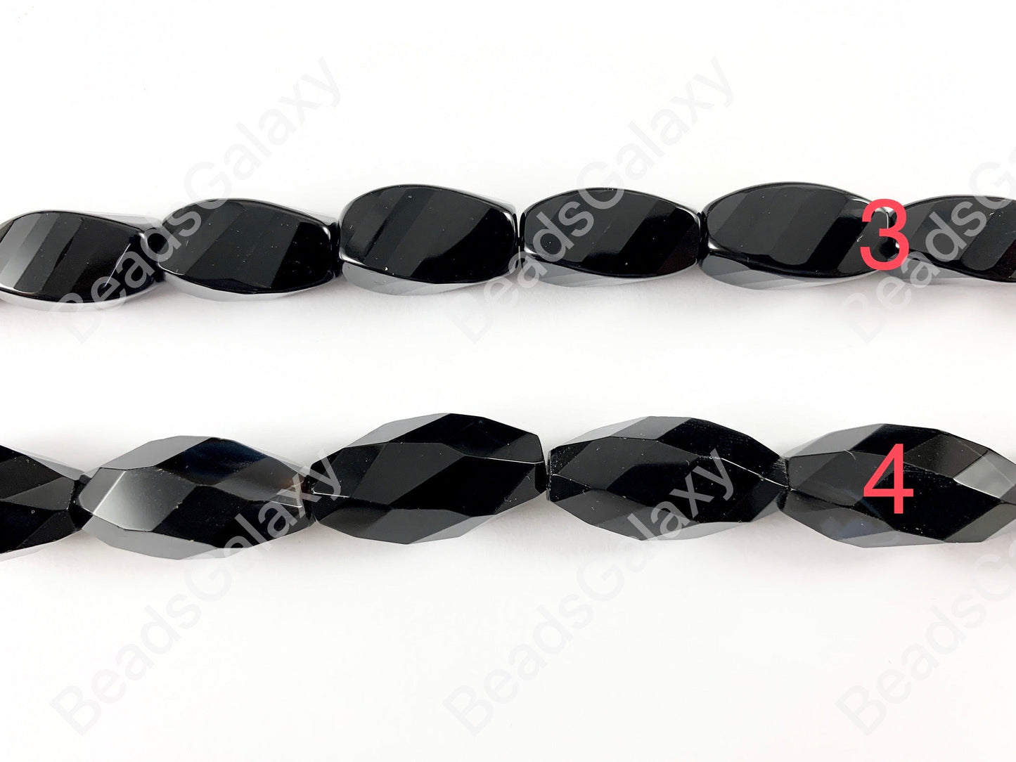 Grade AAA Solid Black Onyx Fine Cut Coin Oval Diamond Barrel Tube Faceted Shiny Natural Gemstone Beads High Quality Healing Stone Around 15" 1 strand