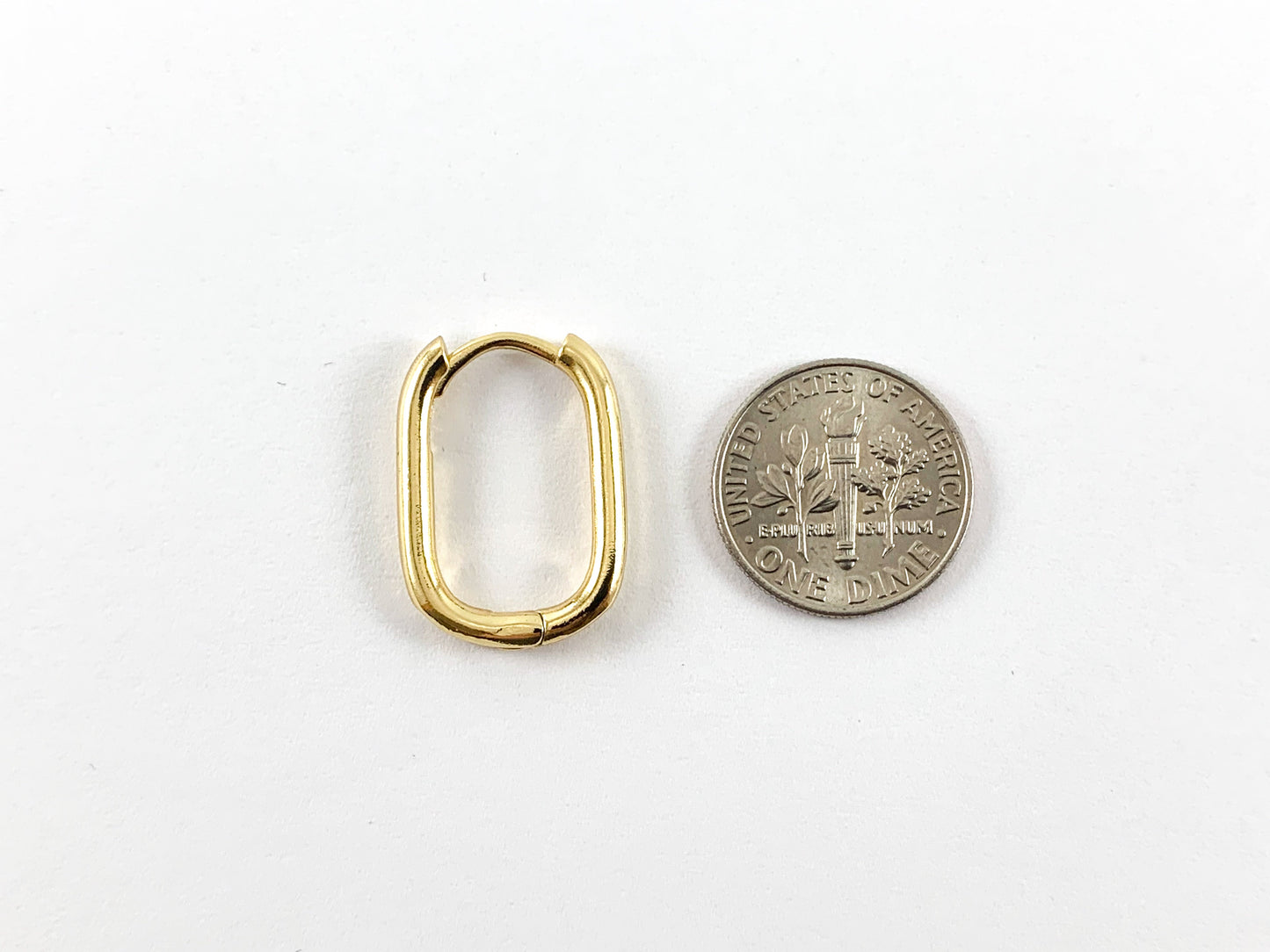 18K Real Gold Plated Minimalist Simple Oval Hoops Earrings 5pairs