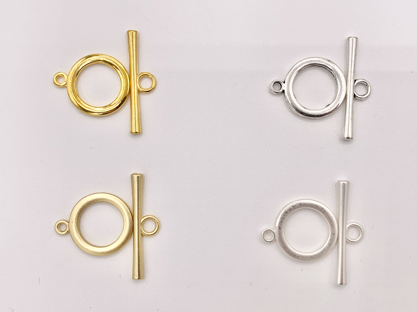 21mm Pewter Toggles Plain Circle Clasps in Rosy Gold, Gold, Matte Gold/Silver, Silver, Bronze, Copper And Gunmetal