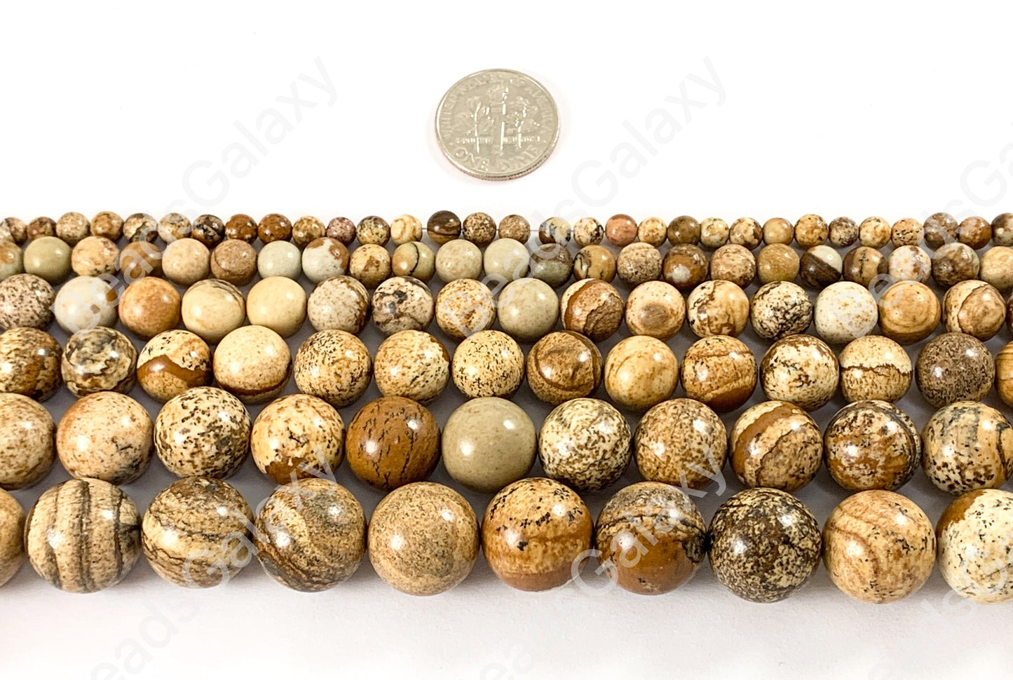 Picture Jasper Genuine Grade AAA Round Smooth Shiny Natural Gemstone Beads 14"- 15"