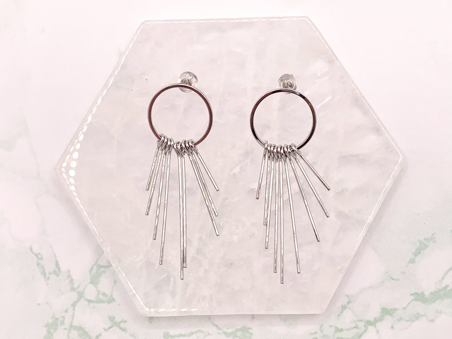 Simple Circle Tassel Earrings in 18K Gold or Silver plated Copper 3 pairs