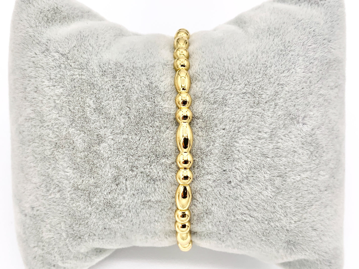 Minimalist Rice Shape Bracelet Cuffs in Real Gold 18K Plated Copper 3 pcs