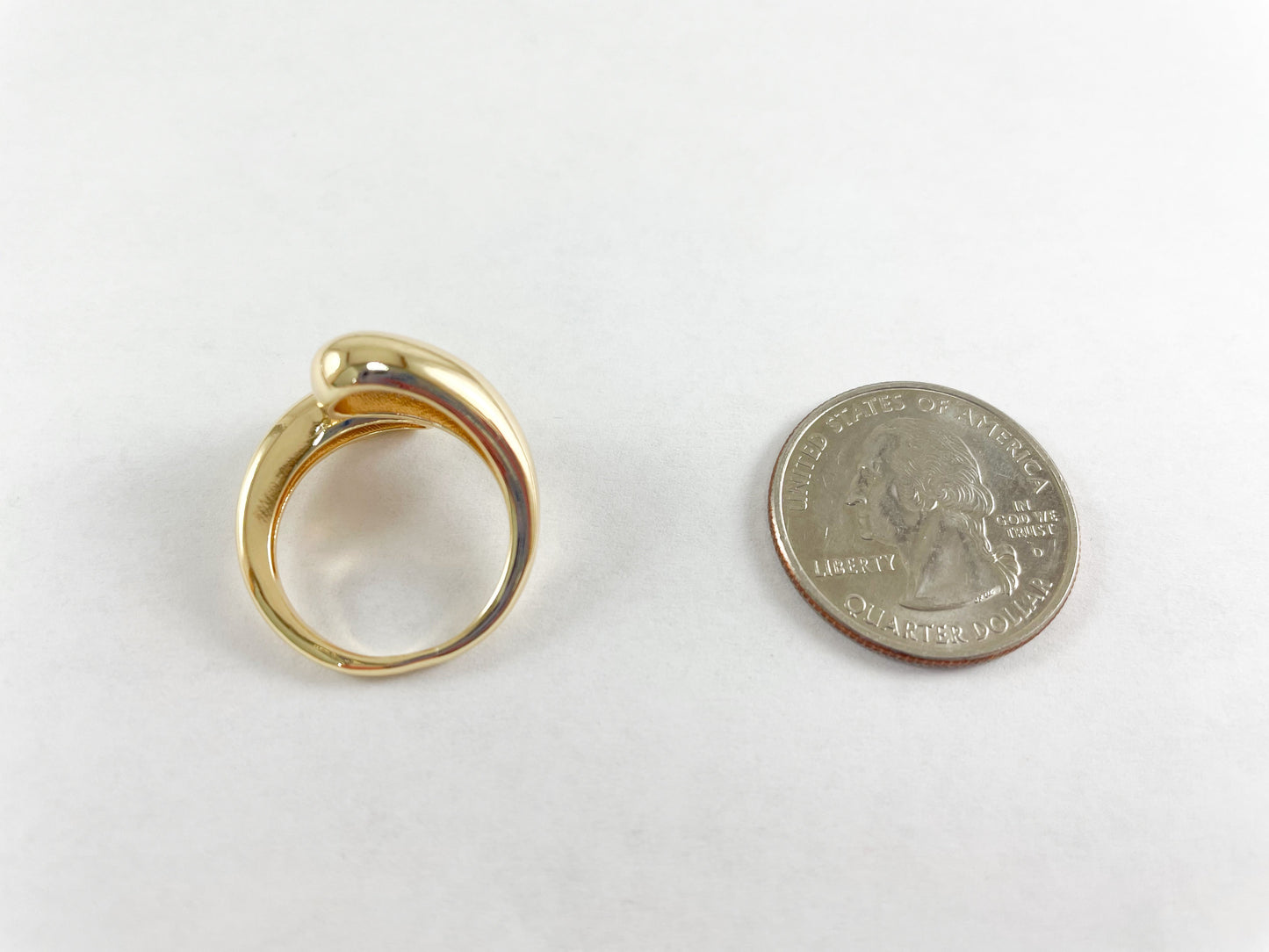 18K Gold Plated Simple Bypass Ring 5pcs