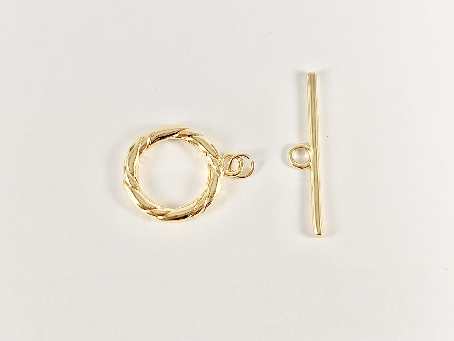 Toggle Clasp Findings Gold Silver Twisted Roped Toggle Clasps 20mm in 18K Gold or Silver Plated Copper 8 sets