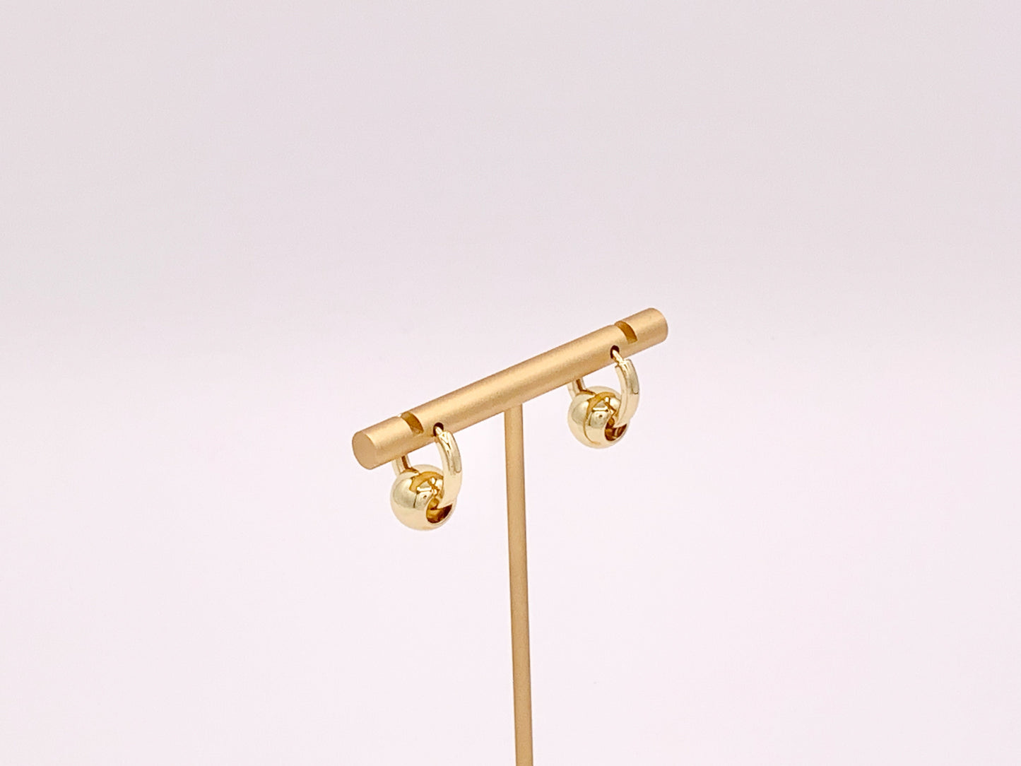 Real Gold/Platinum 18K Plated High Polished Large Hole Bead Dangle Earring Huggies 3 pairs