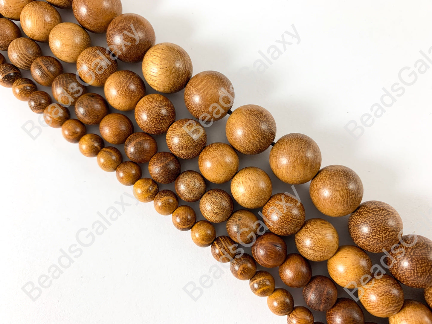 Sandalwood Round Smooth Natural Beads 15"-16"
