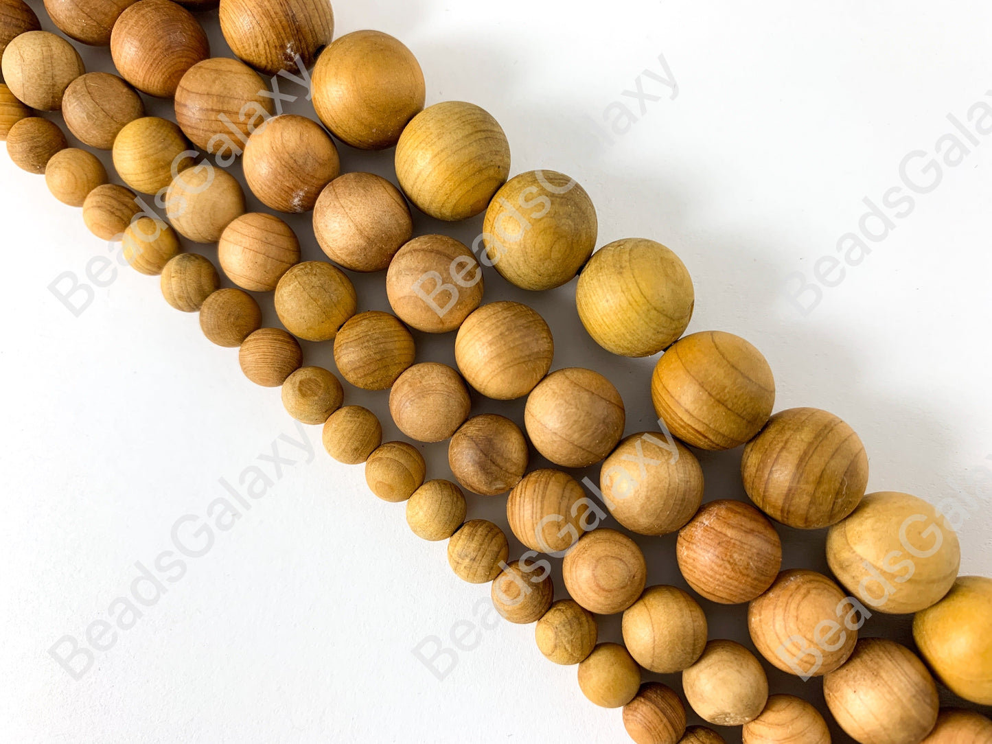 Sandalwood Round Smooth Natural Beads 15"-16"